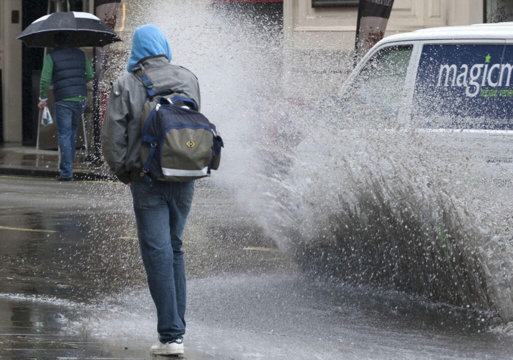 splashing pedestrians
